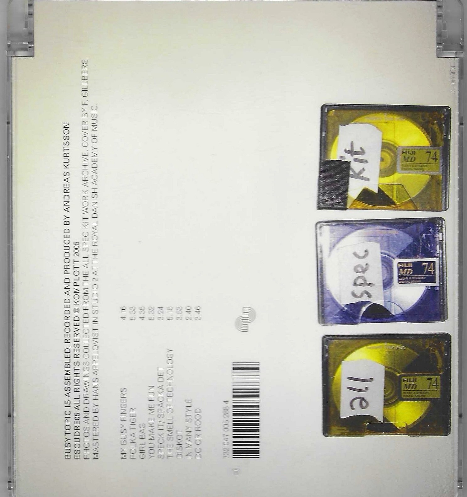 All spec kit - busy topic cd backside